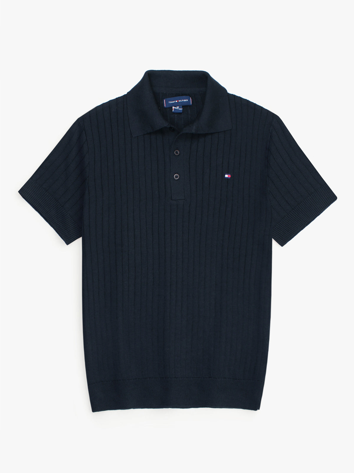 Th knit polo- black