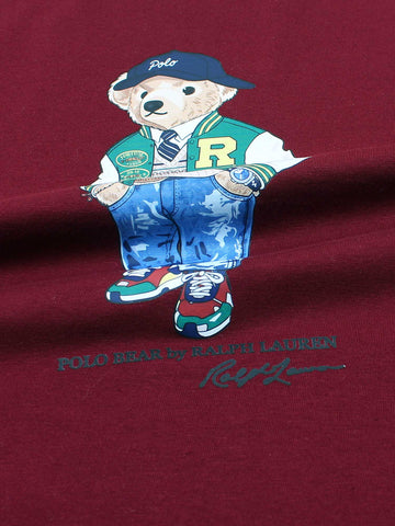 PRL bear T Shirt-Maroon