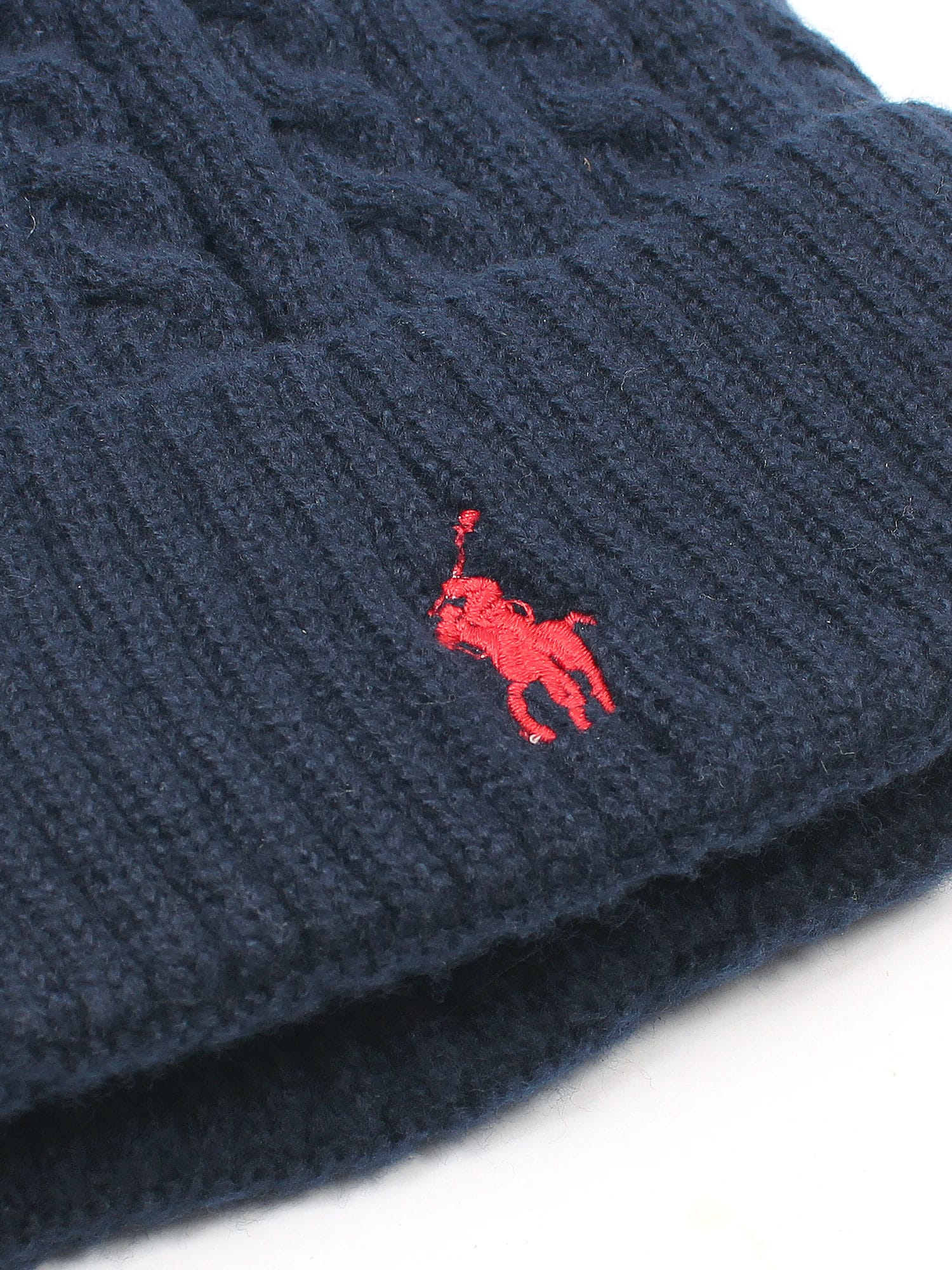 brandahub caps free size Rl Cable Knit Beanie (Navy blue)