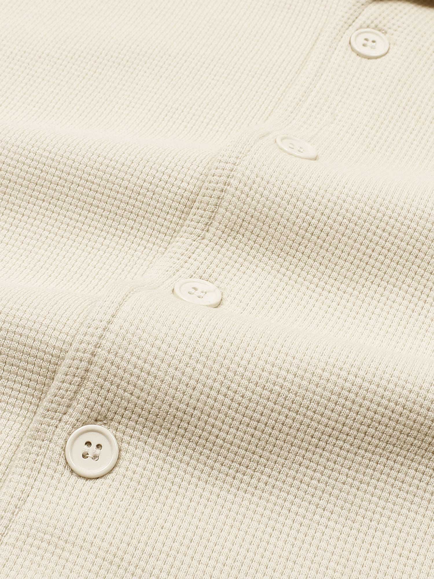 Brandahub polo shirts Premium Zr Waffle knit Resort collar shirt-(beige)