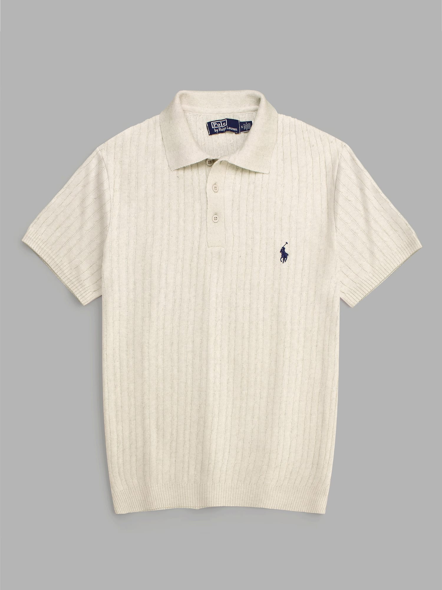 Brandahub polo shirts RL cable knit polo-Off White