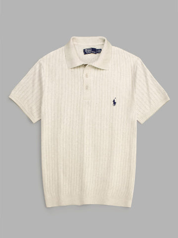 Brandahub polo shirts RL cable knit polo-Off White