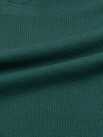 Brandahub polo shirts Premium Zr Waffle knit johnny collar polo-(british green)
