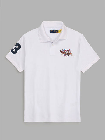RL triple pony polo-white