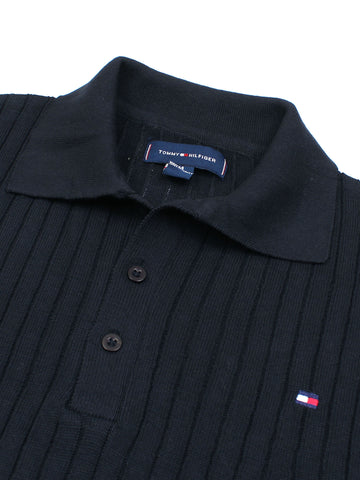 Th knit polo- black