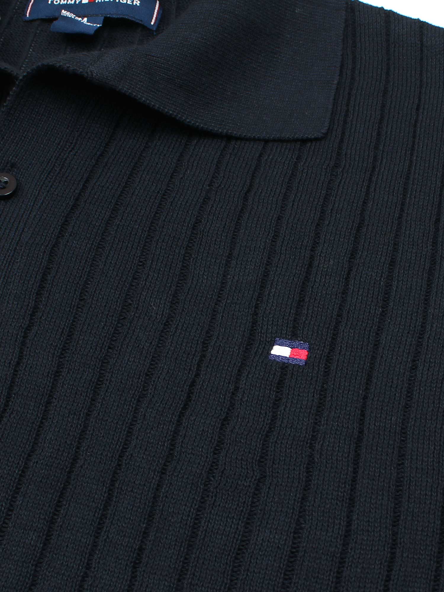 Th knit polo- black