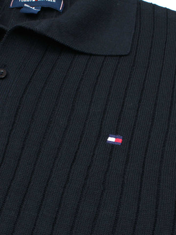Th knit polo- black