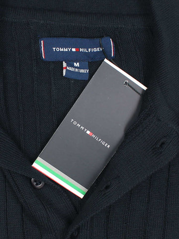Th knit polo- black