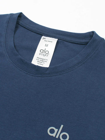 Ao Printed tshirt-navy blue