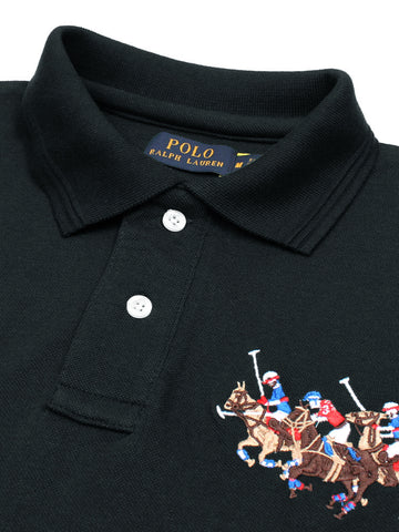 RL triple pony polo- black