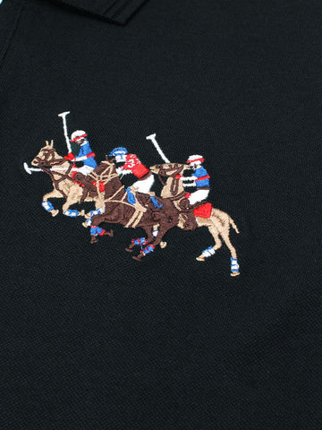 RL triple pony polo- black