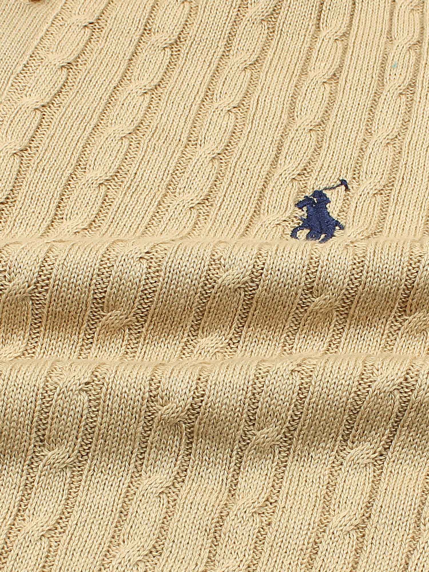 Brandahub polo shirts RL cable knit polo-khaki