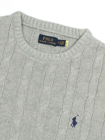 Brandahub sweaters RL Cable-Knit Cotton Sweater (light heather grey)