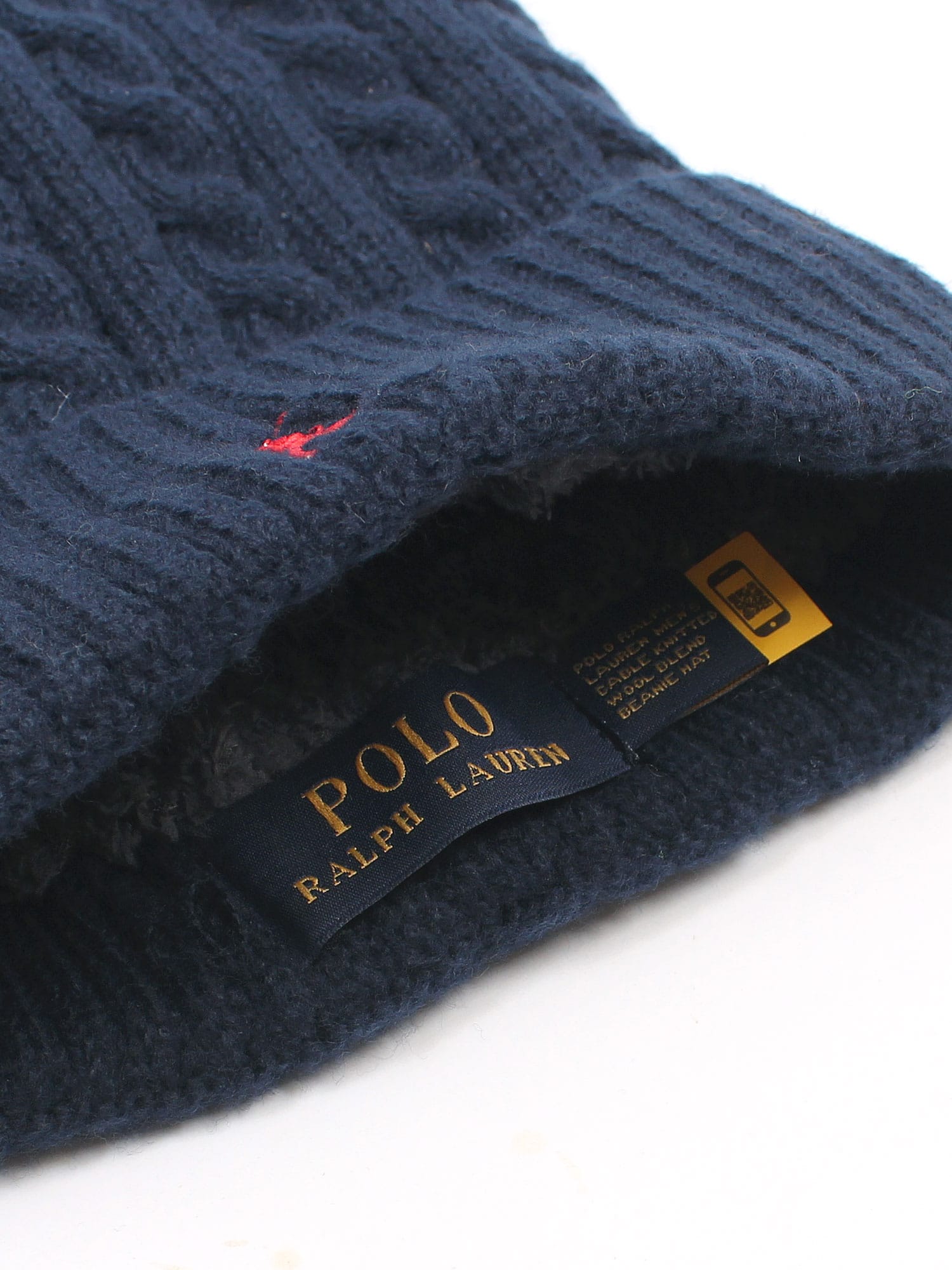 brandahub caps free size Rl Cable Knit Beanie (Navy blue)