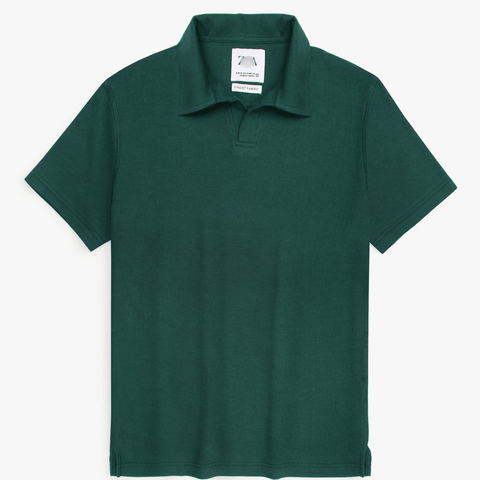Brandahub polo shirts Premium Zr Waffle knit johnny collar polo-(british green)