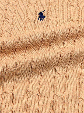 RL Cable-Knit Cotton Sweater (tan)
