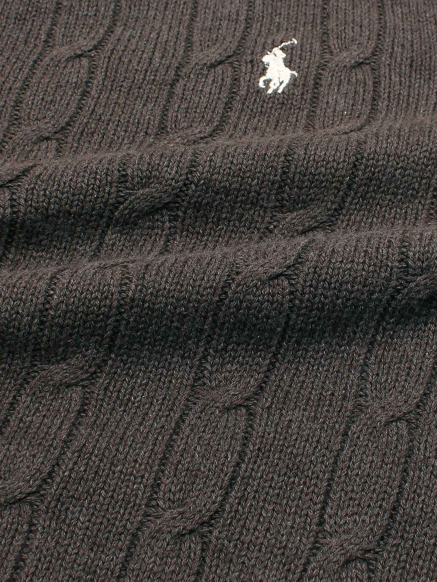 RL Cable-Knit Cotton Sweater (dark brown)