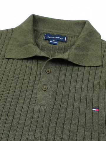 Th knit polo- olive green