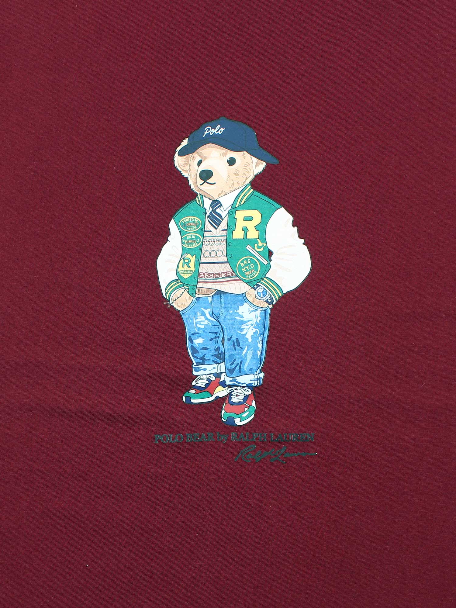 PRL bear T Shirt-Maroon