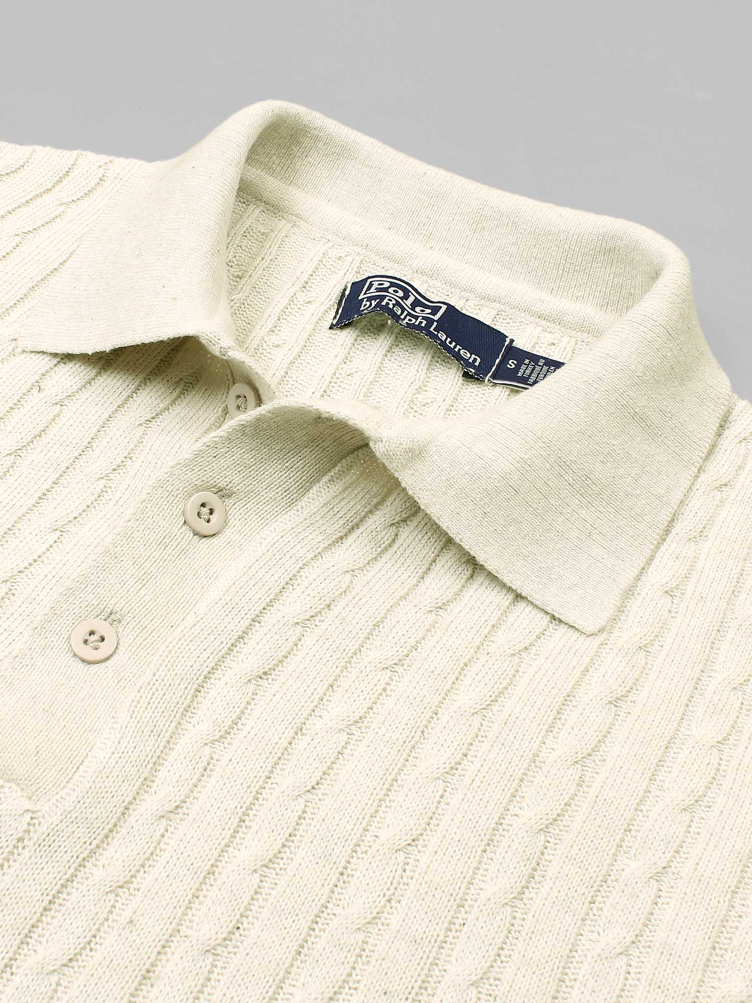 Brandahub polo shirts RL cable knit polo-Off White