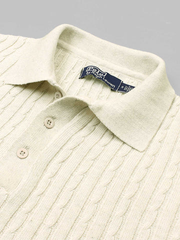 Brandahub polo shirts RL cable knit polo-Off White