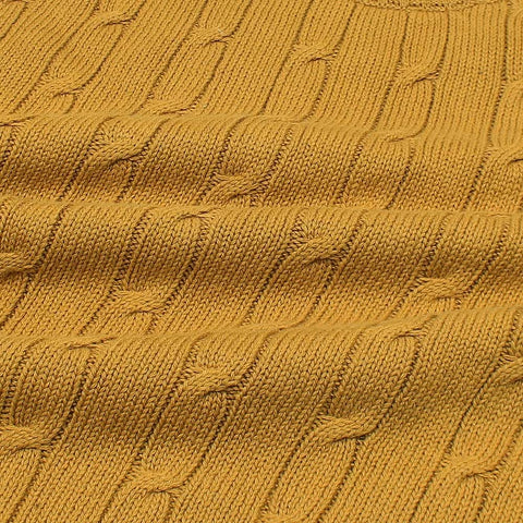 RL Cable-Knit Cotton Sweater (mustard)