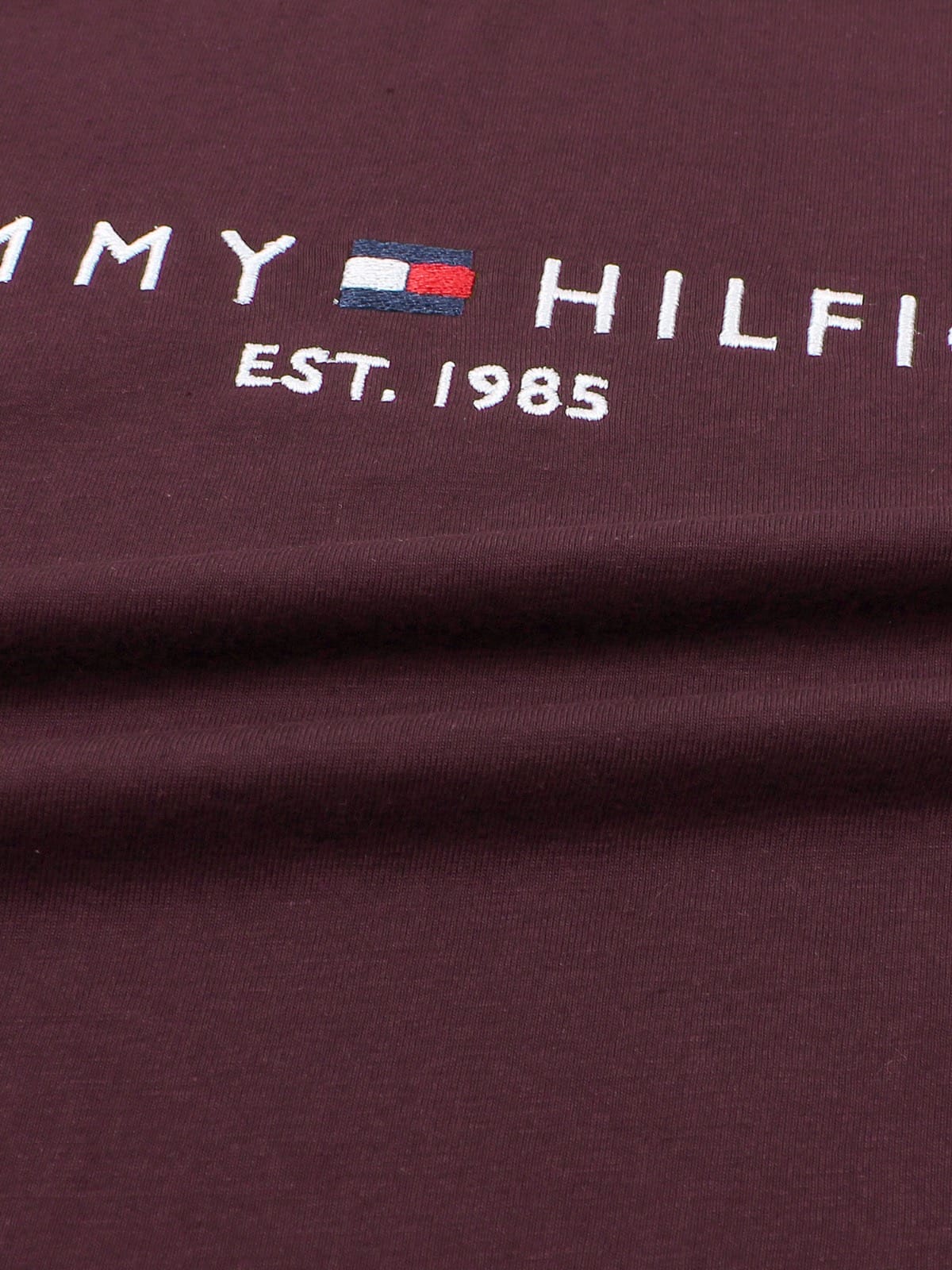 Brandahub T-shirts premium th embroidery t-shirt Maroon