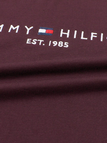 Brandahub T-shirts premium th embroidery t-shirt Maroon