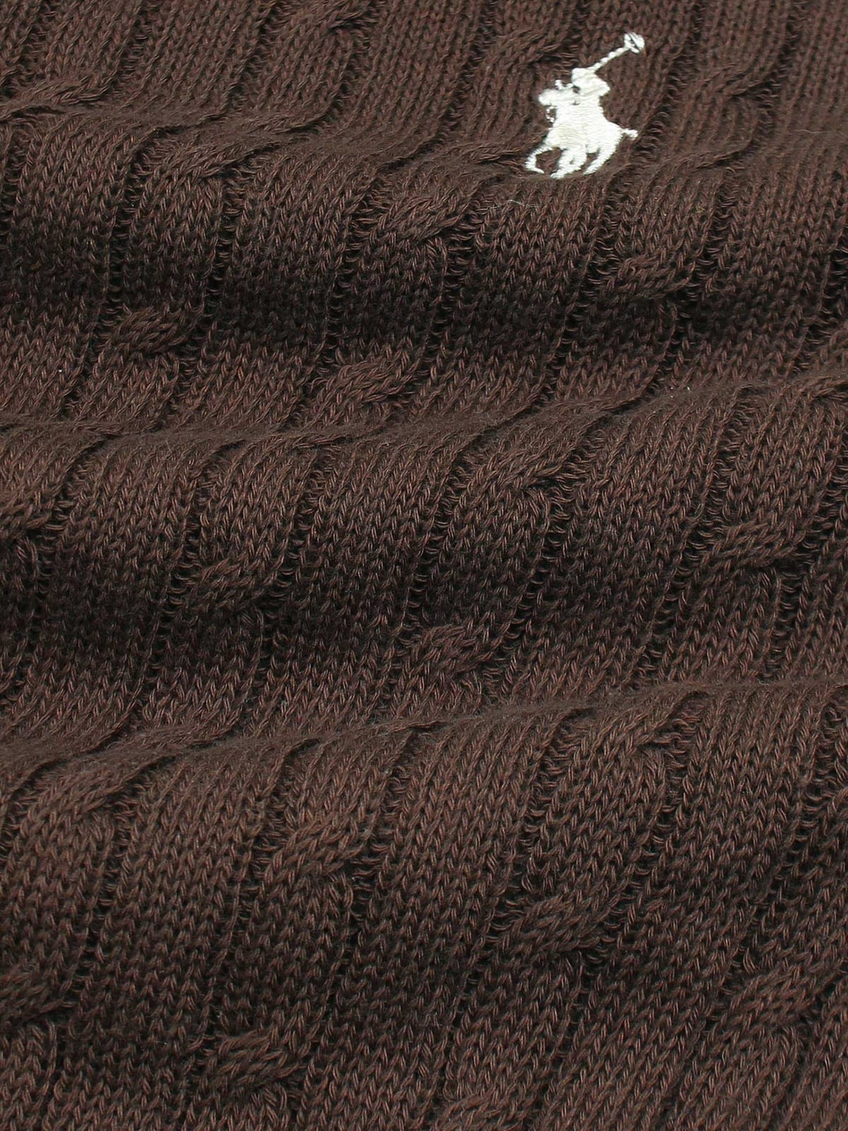Brandahub polo shirts RL cable knit polo-brown