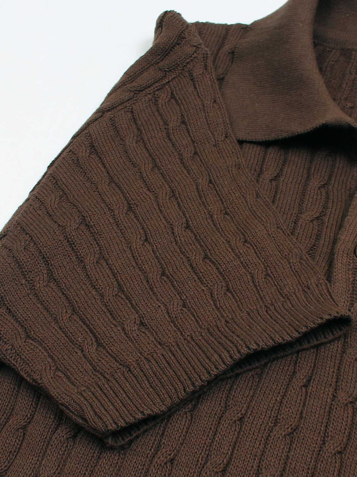 Brandahub polo shirts RL cable knit polo-brown