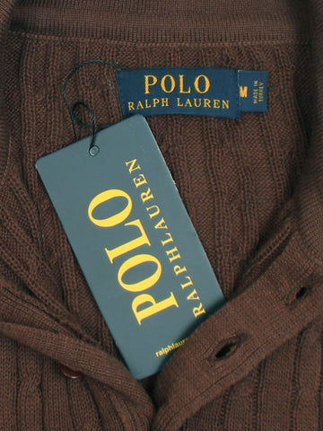 Brandahub polo shirts RL cable knit polo-brown