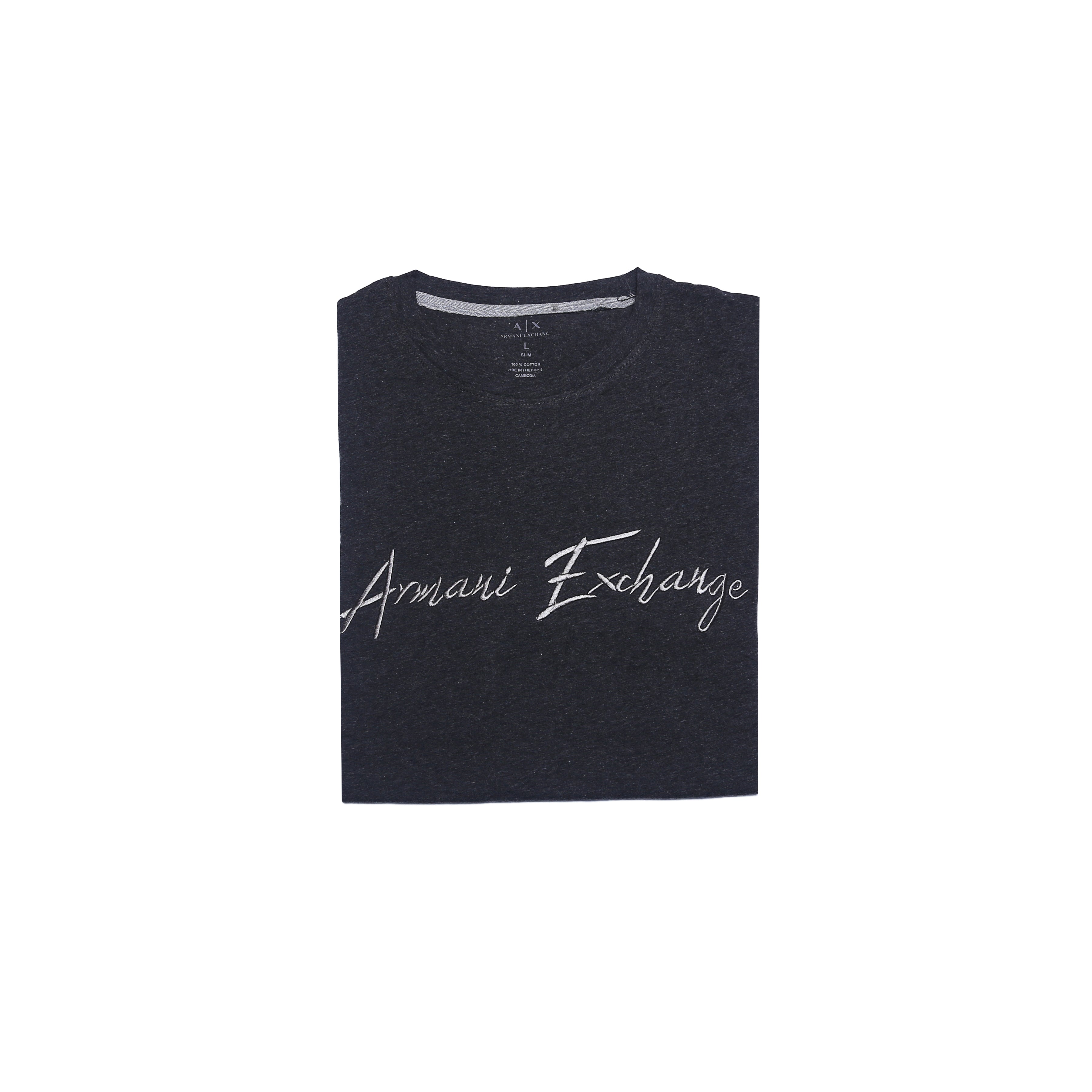 A.r.m.a.n.i emb T Shirt- charcoal grey - brandahub