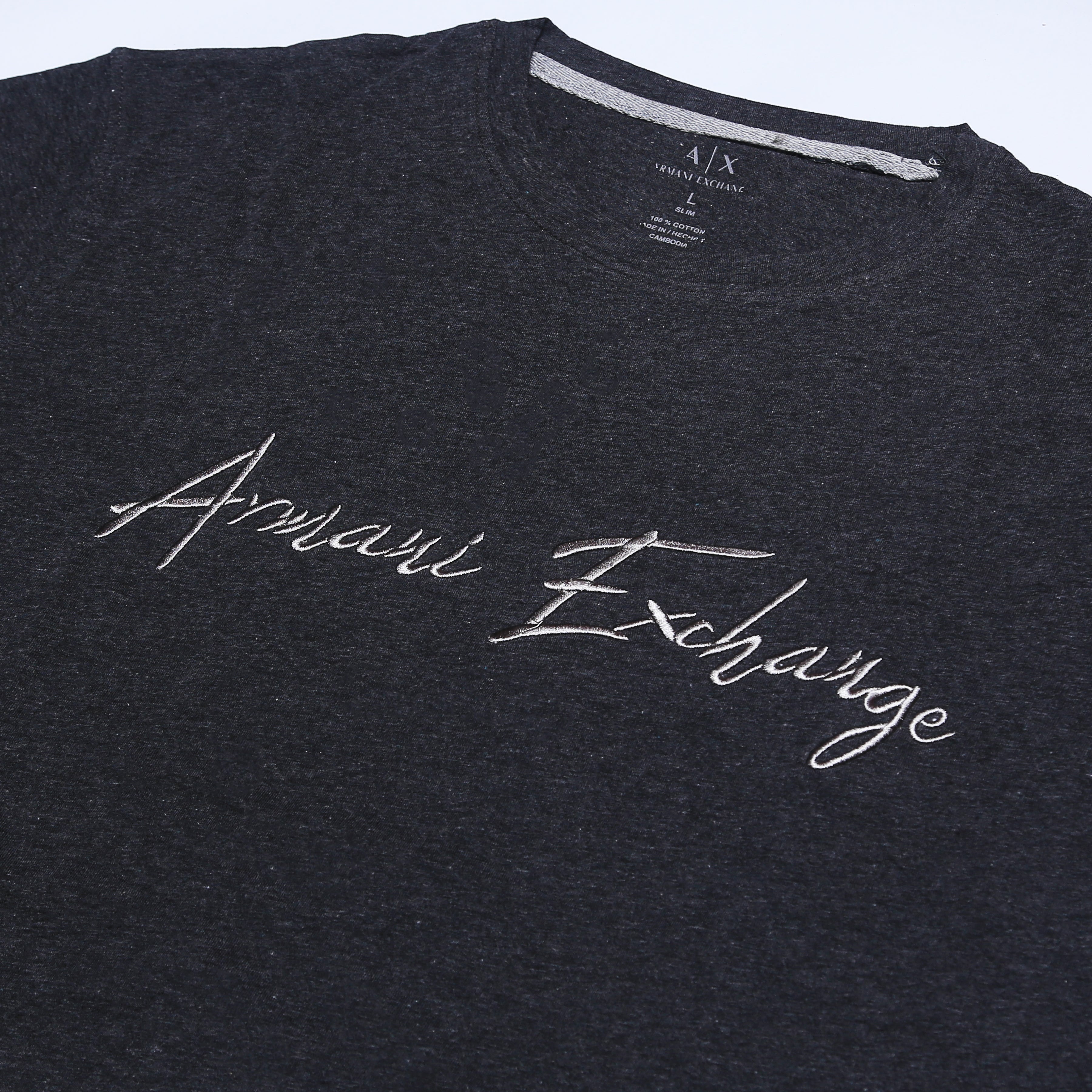 A.r.m.a.n.i emb T Shirt- charcoal grey - brandahub