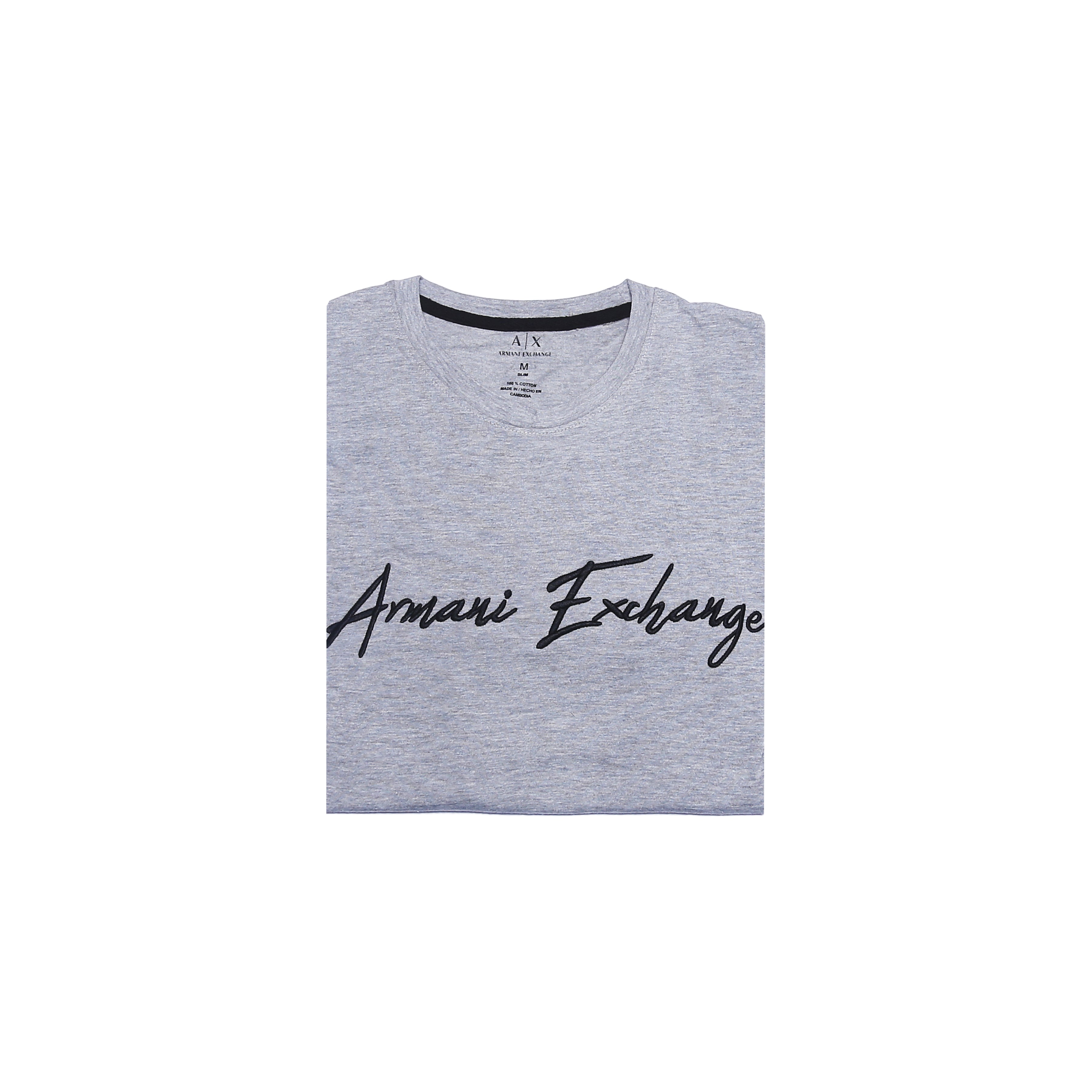 A.r.m.a.n.i emb T Shirt-light heather grey