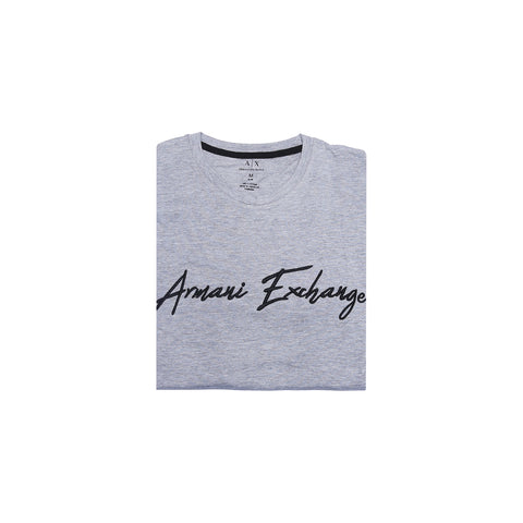 A.r.m.a.n.i emb T Shirt-light heather grey