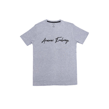 A.r.m.a.n.i emb T Shirt-light heather grey