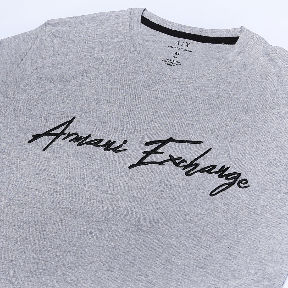 A.r.m.a.n.i emb T Shirt-light heather grey