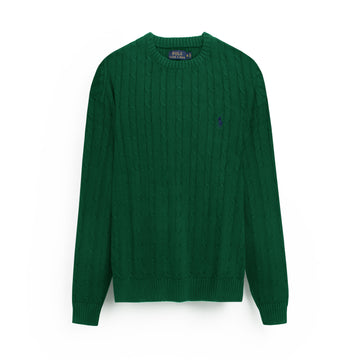 RL Cable-Knit Cotton Sweater (green)