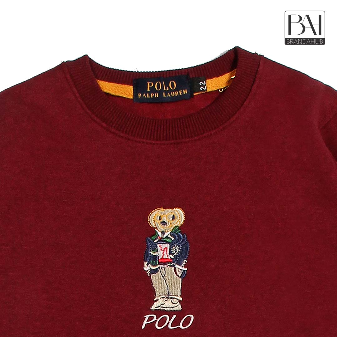 polo bear kids sweartshirt maroon - brandahub