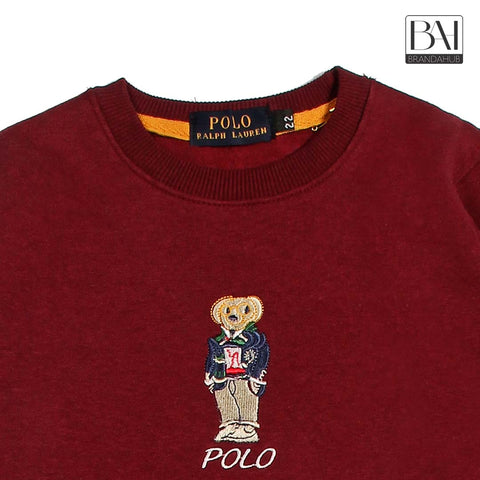 polo bear kids sweartshirt maroon - brandahub