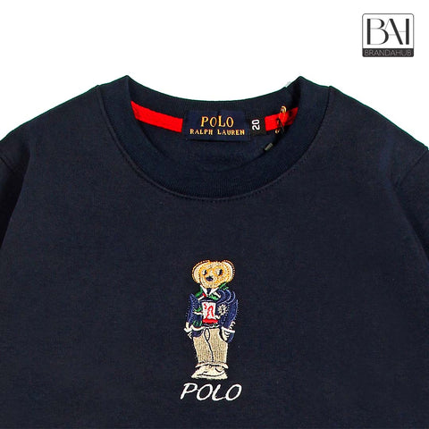 polo bear kids sweartshirt navy blue - brandahub