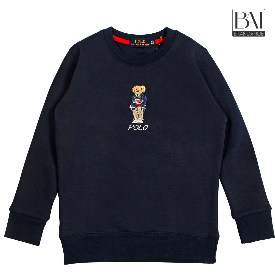 polo bear kids sweartshirt navy blue - brandahub