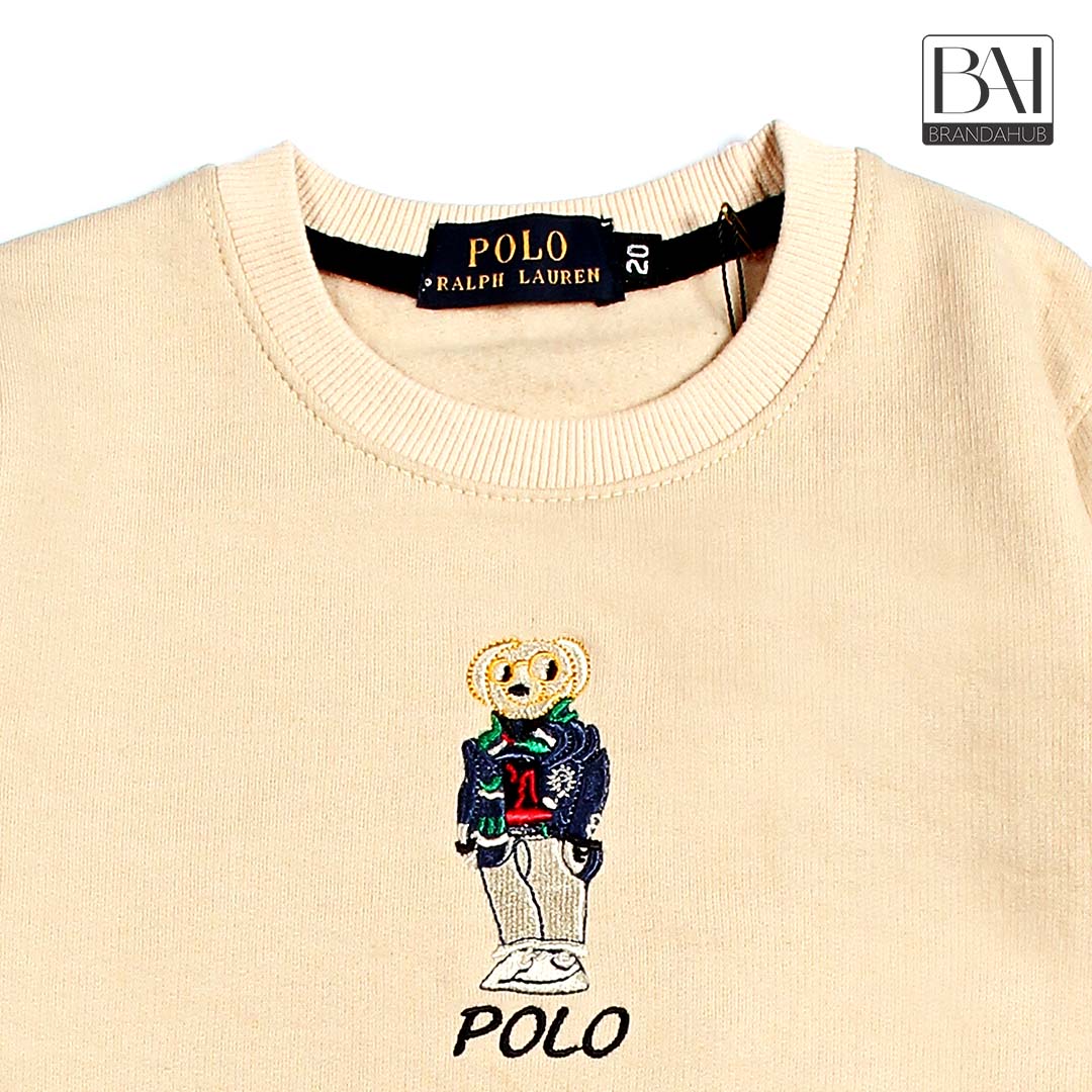 polo bear kids sweartshirt beige - brandahub