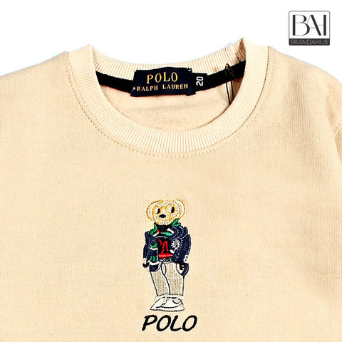 polo bear kids sweartshirt beige - brandahub