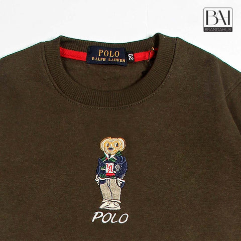 polo bear kids sweartshirt olive green - brandahub