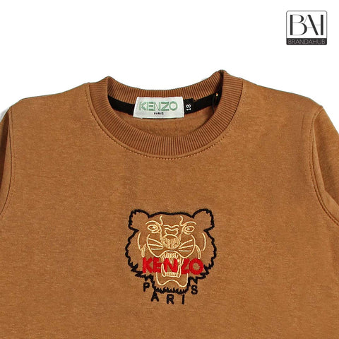 knz kids sweartshirt camel brown - brandahub