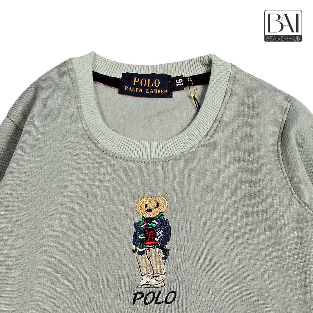 polo bear kids sweartshirt steel grey - brandahub