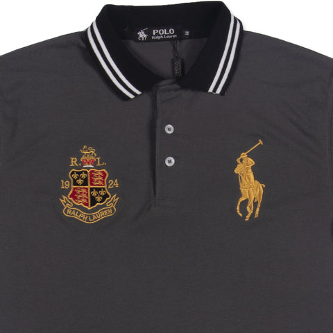 PRL BIG PONY POLO DARK GREY - brandahub