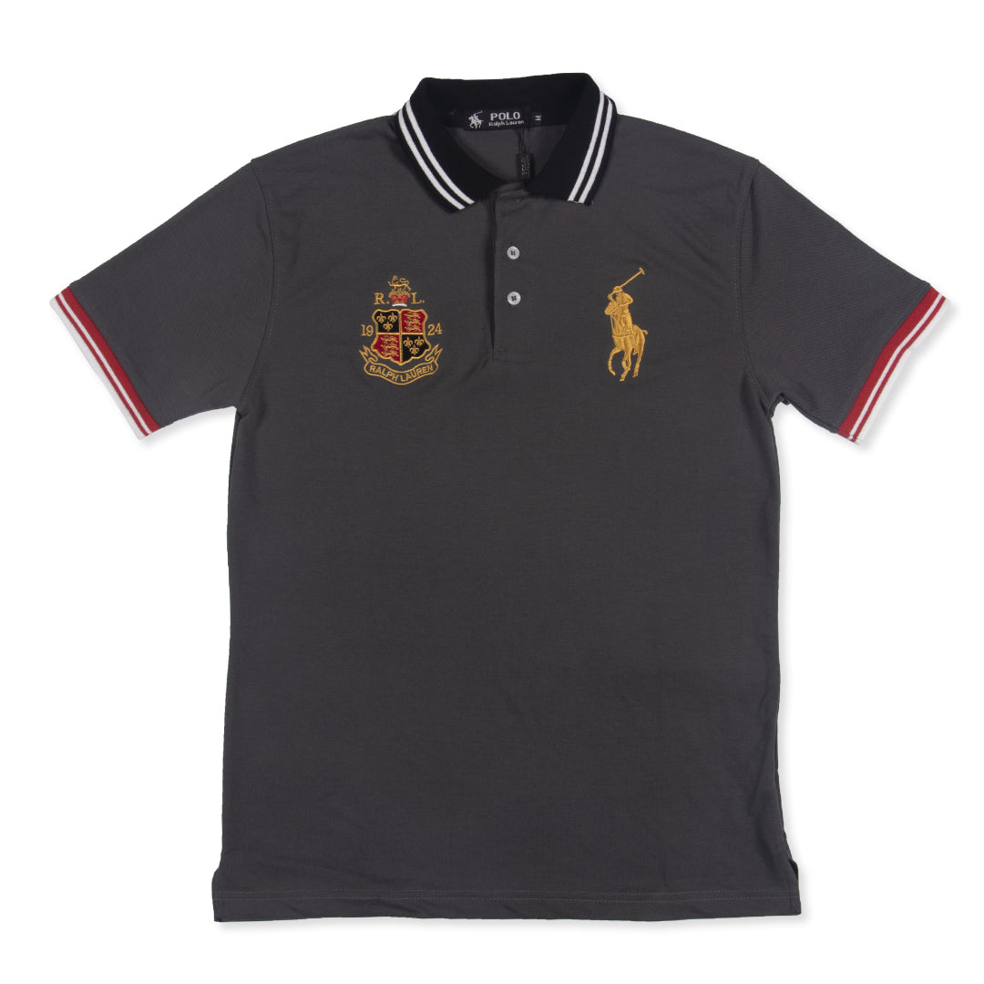 PRL BIG PONY POLO DARK GREY - brandahub