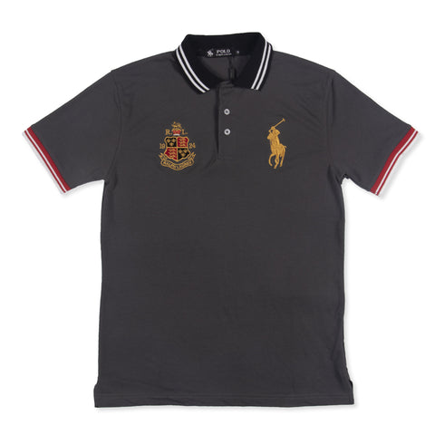PRL BIG PONY POLO DARK GREY - brandahub